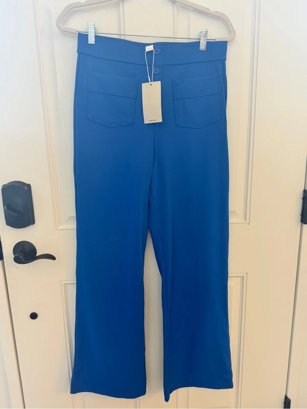 Halara DayStretch High Waisted Wide Leg Pants Mens Womens L Workleisure blue NWT